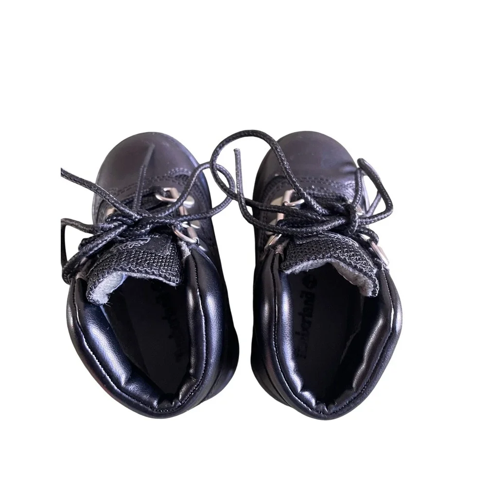 Kids Timberland Black Leather Lace Up Waterproof Boots Toddler Size 4‎ Hiking
